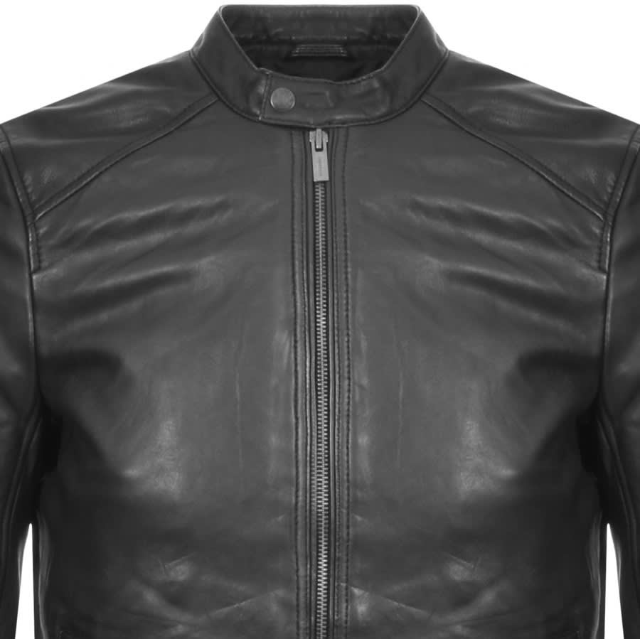Alternative Image for ProductSuperdry Leather Racer Jacket Black2